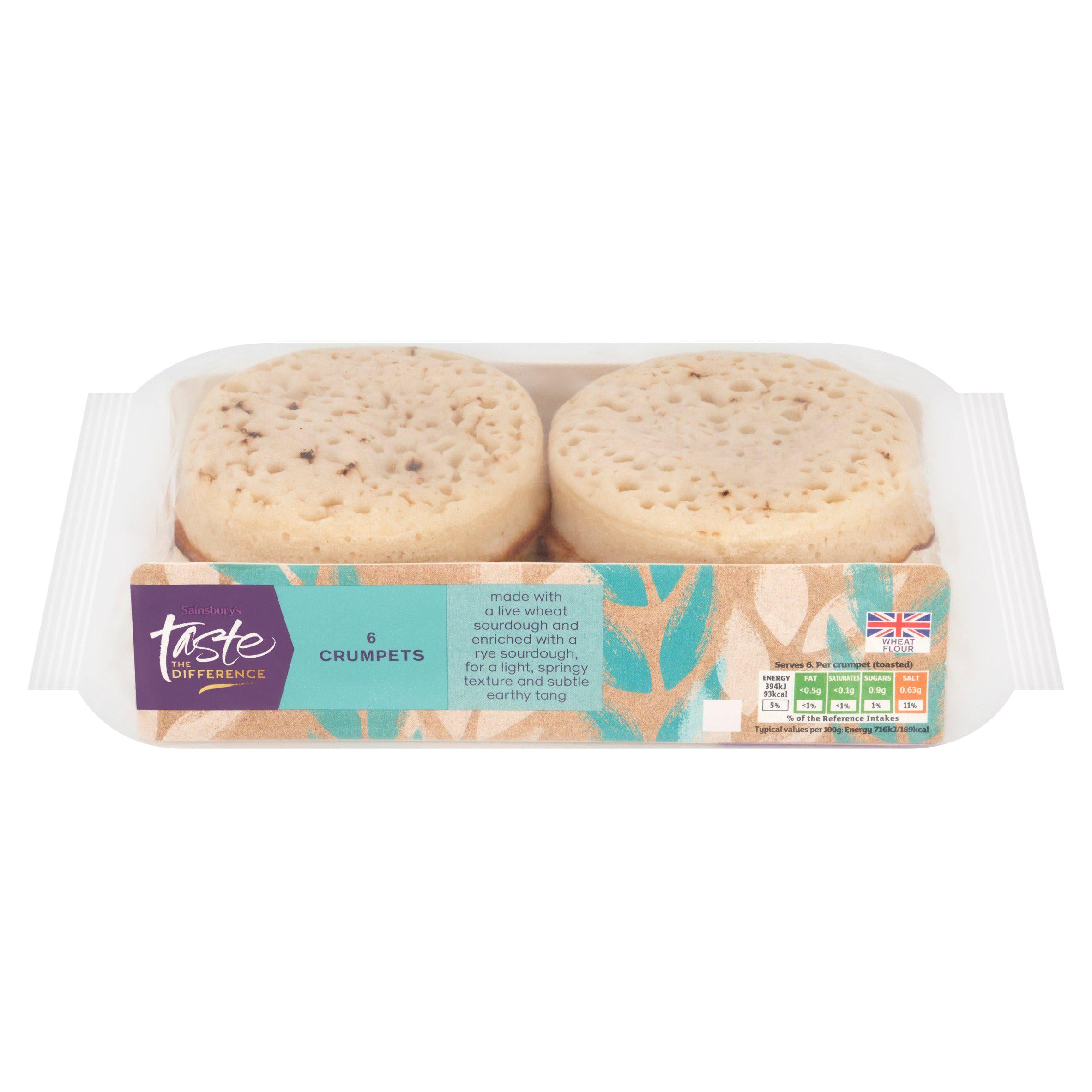 Sainsbury's sourdough crumpets 6 pack, UK version