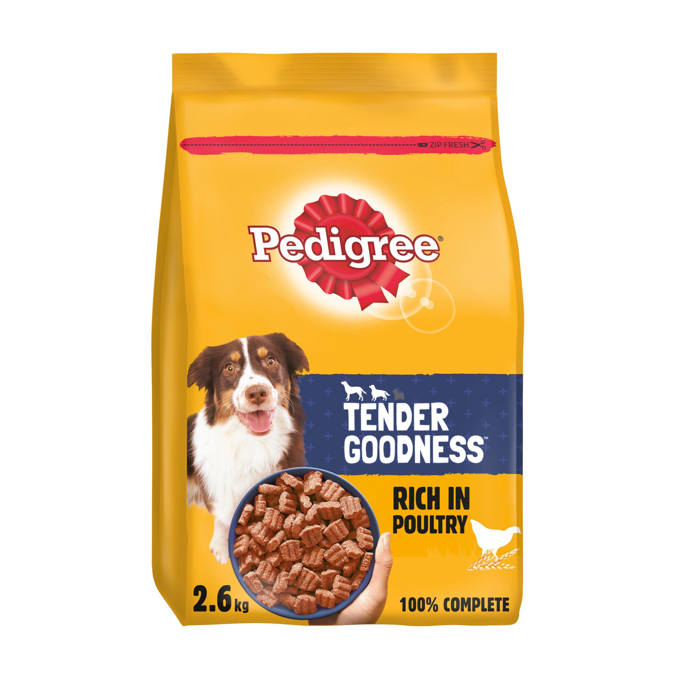 Pedigree Tender Goodness Dry Adult Dog Food Poultry 2.6kg GOODS Sainsburys   