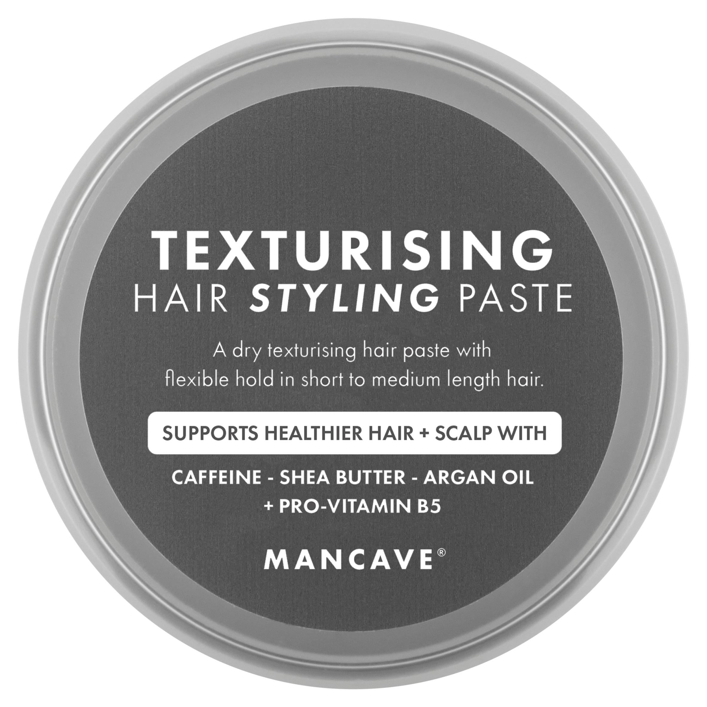 Mancave texturising hair styling paste for men, UK version