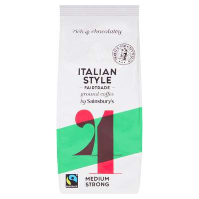 Sainsburys Sainsbury's Fairtrade Italian Style Ground Coffee, Strength 4, 227g- Buy online at McGrocer