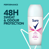 Sure antiperspirant deodorant roll on Bright Bouquet 50ml, UK version
