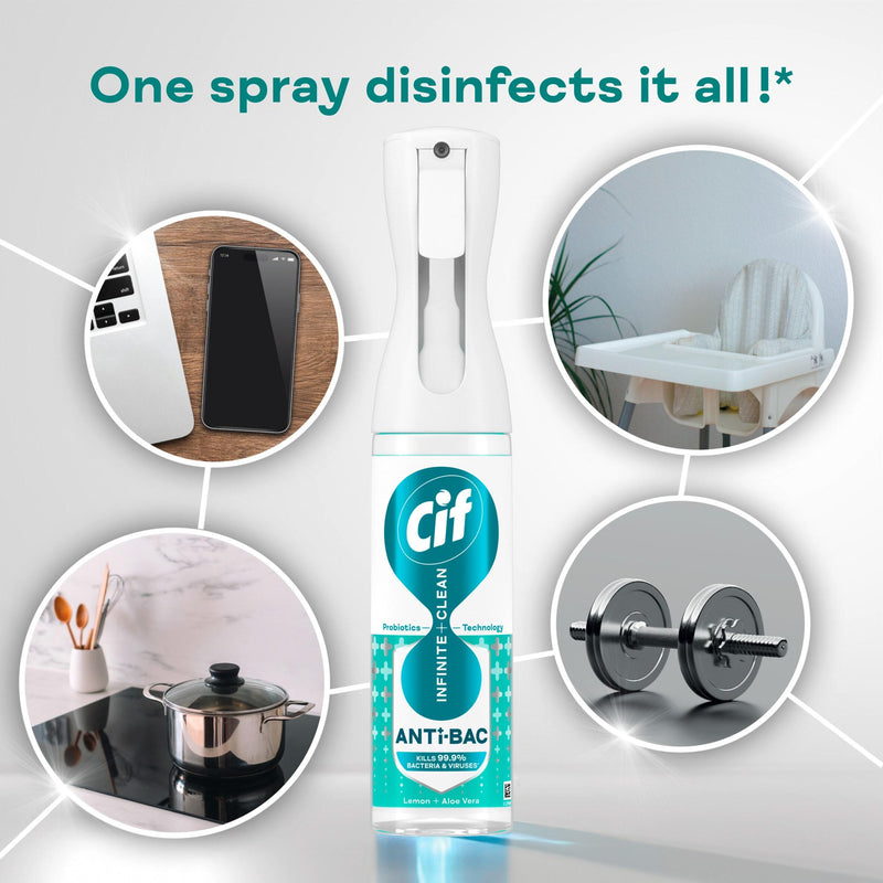 Cif Infinite Clean lemon and aloe vera antibacterial spray 280ml (British brand)
