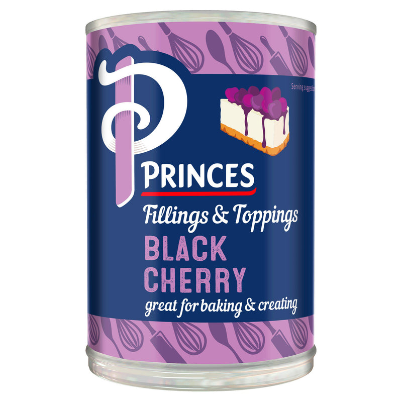 Princes black cherry fruit filling 410g (British brand)