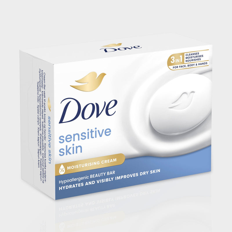 Dove Sensitive Skin Hypoallergenic Beauty Bar 2x90g, imported from the UK
