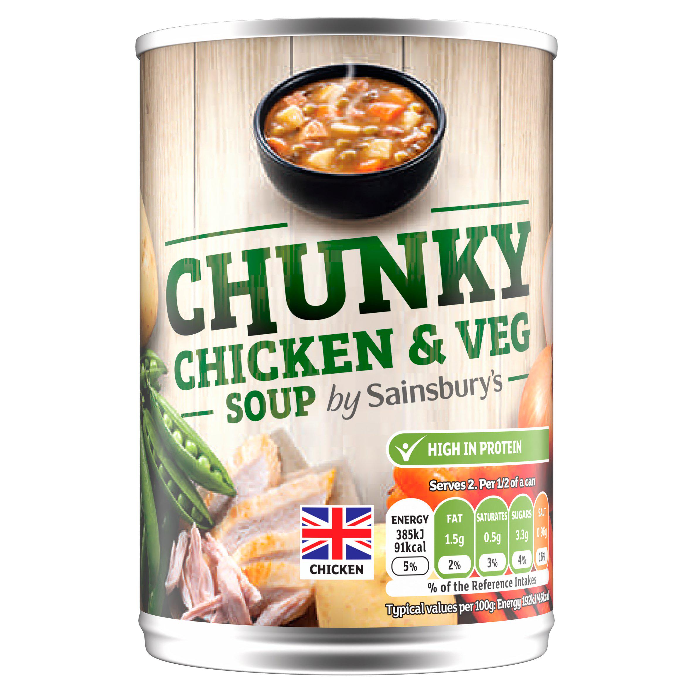 Sainsbury's Chunky Chicken & Vegetable Soup 400g, imported from the UK