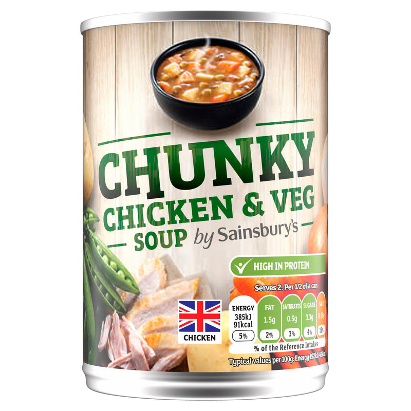 Sainsbury's Chunky Chicken & Vegetable Soup 400g, imported from the UK