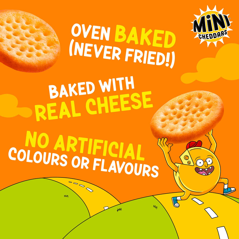 Jacob's Mini Cheddars Original baked cheese snacks multipack, imported from the UK