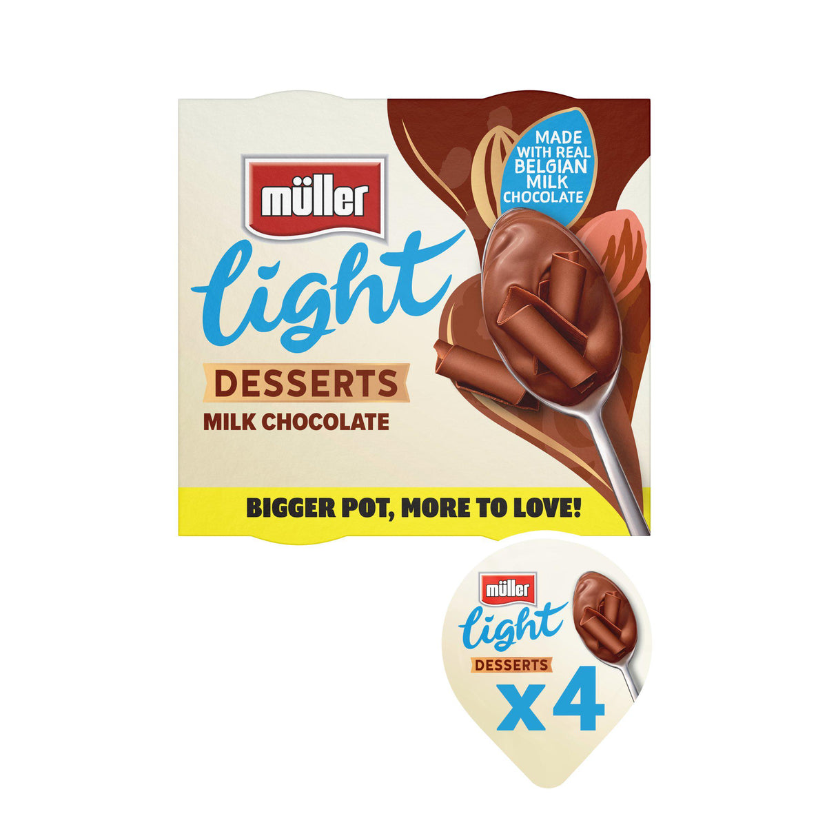 Müller Light Dessert milk chocolate 4x90g (British brand)
