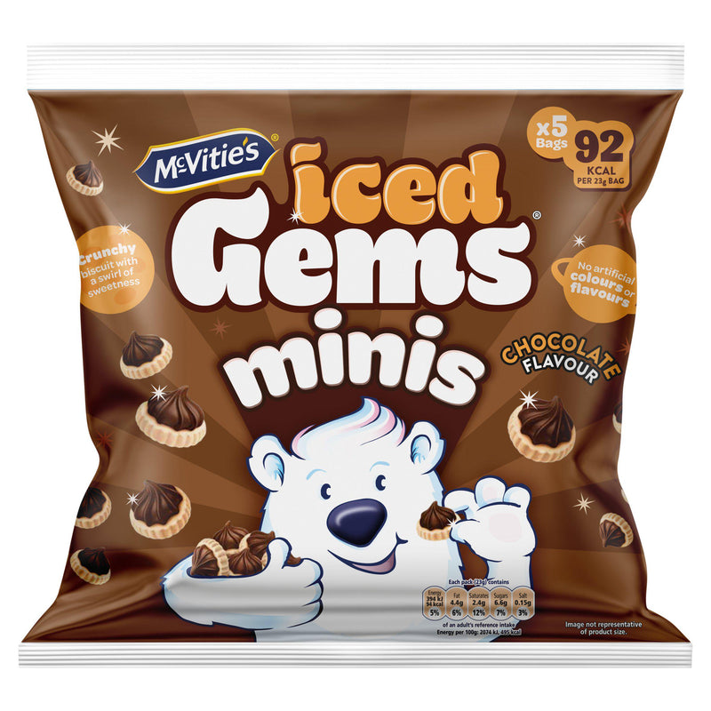 McVitie's Iced Gems chocolate flavour biscuits multipack 5x23g - British product