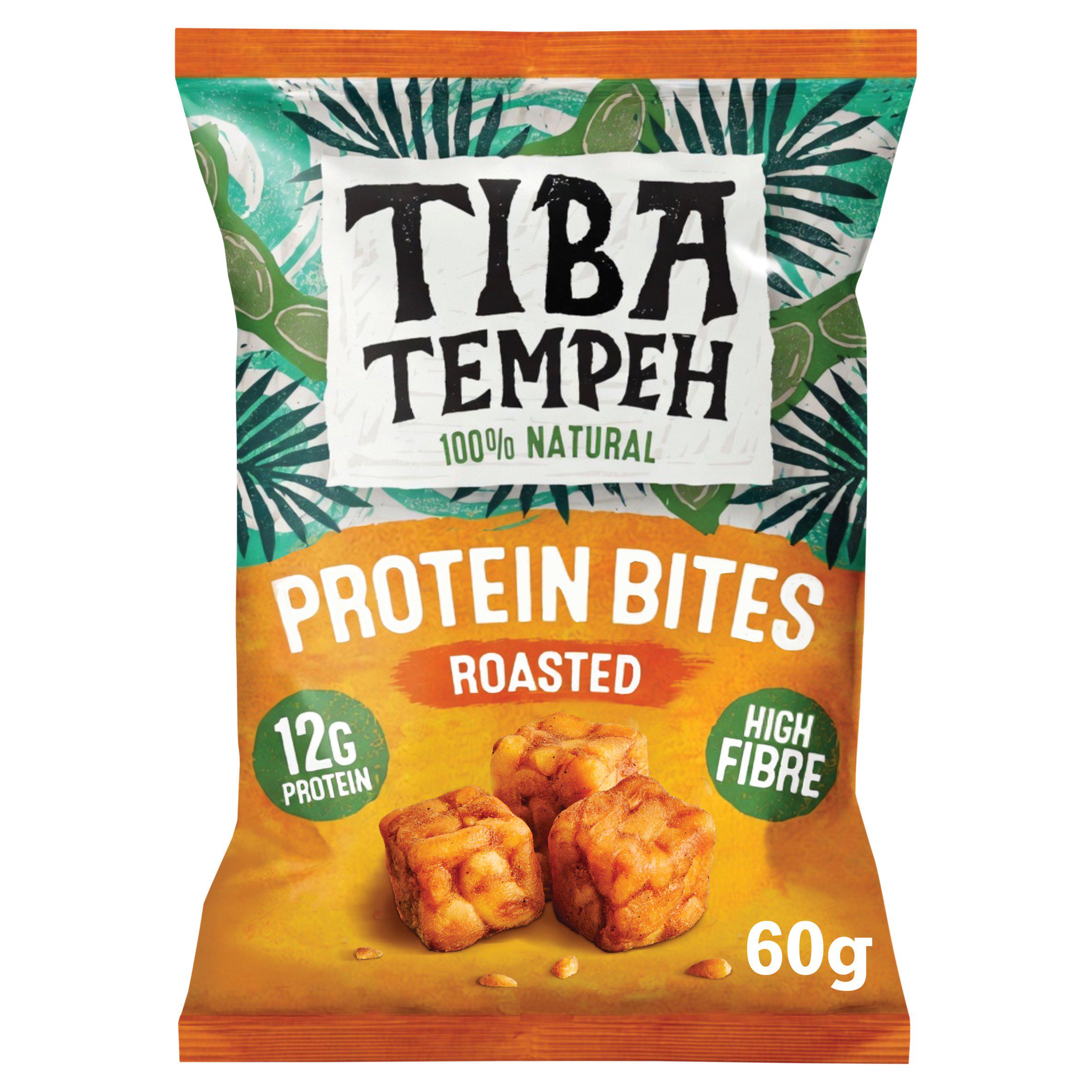 Tiba Tempeh Roasted Protein Bites 60g, imported from the UK