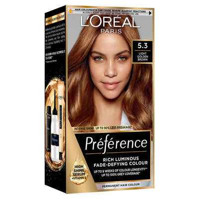 Sainsburys L'Oreal Paris Preference Permanent Hair Dye Virginia Light Golden Brown 5.3- Buy online at McGrocer