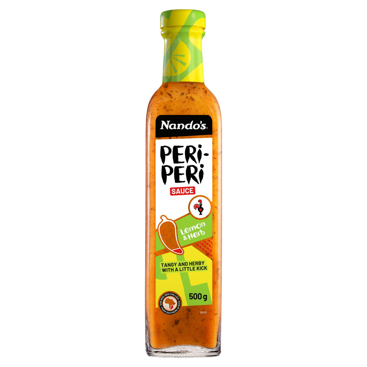 Nando's Peri-Peri Lemon & Herb Extra Mild Sauce 500g, imported from the UK