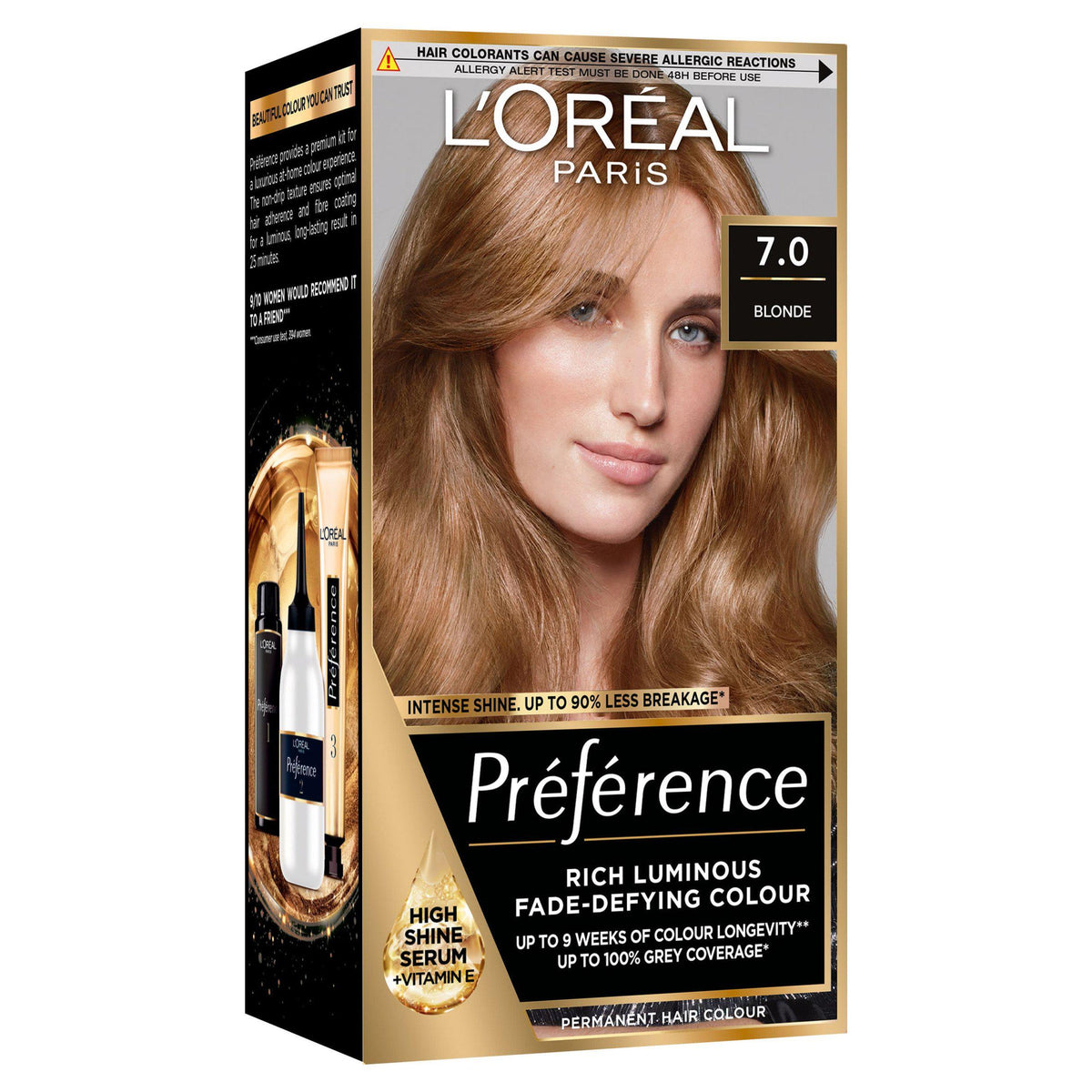 L'Oreal Preference Vienna Blonde 7.0 permanent hair dye, UK version