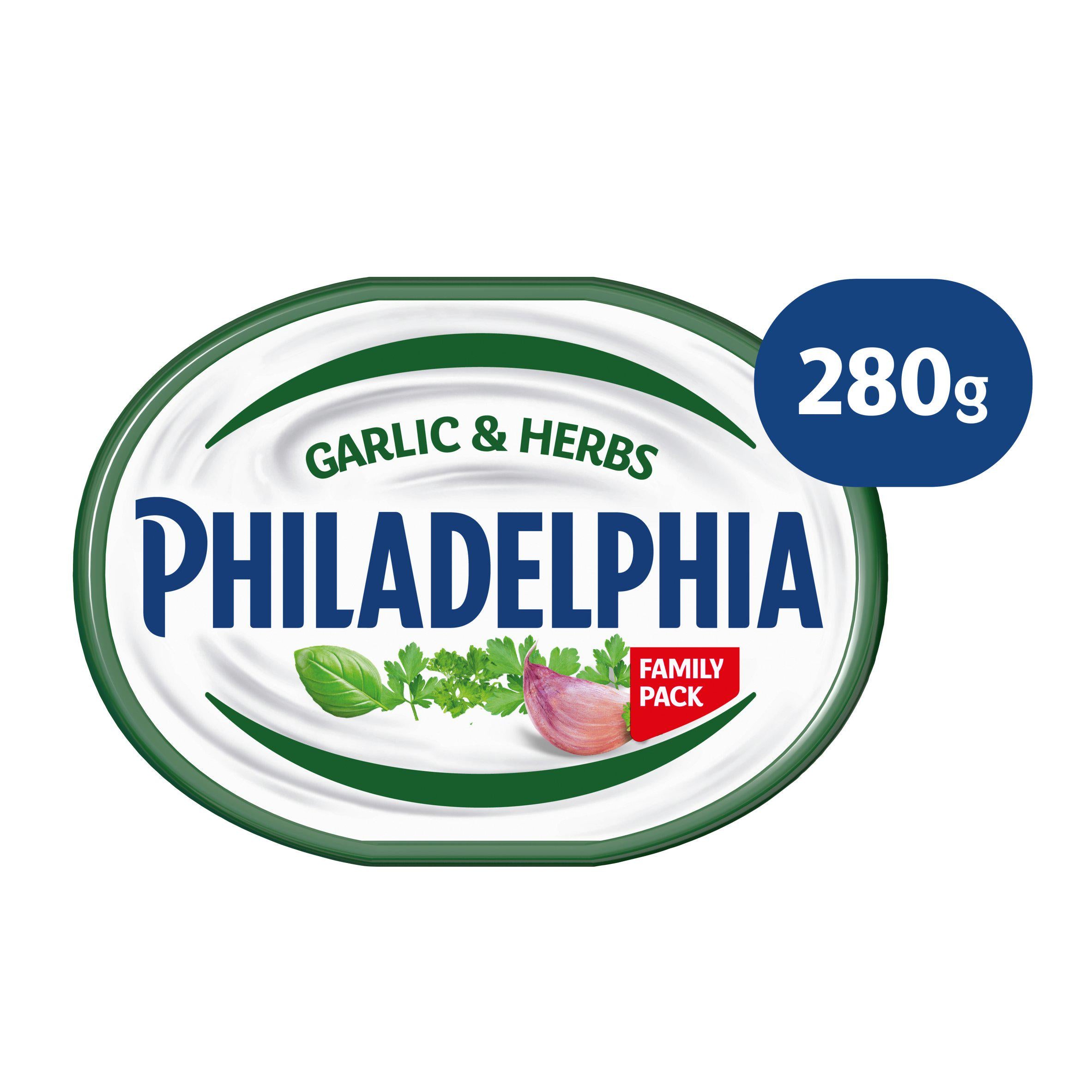 Philadelphia cream cheese Garlic & Herbs 280g, imported from the UK