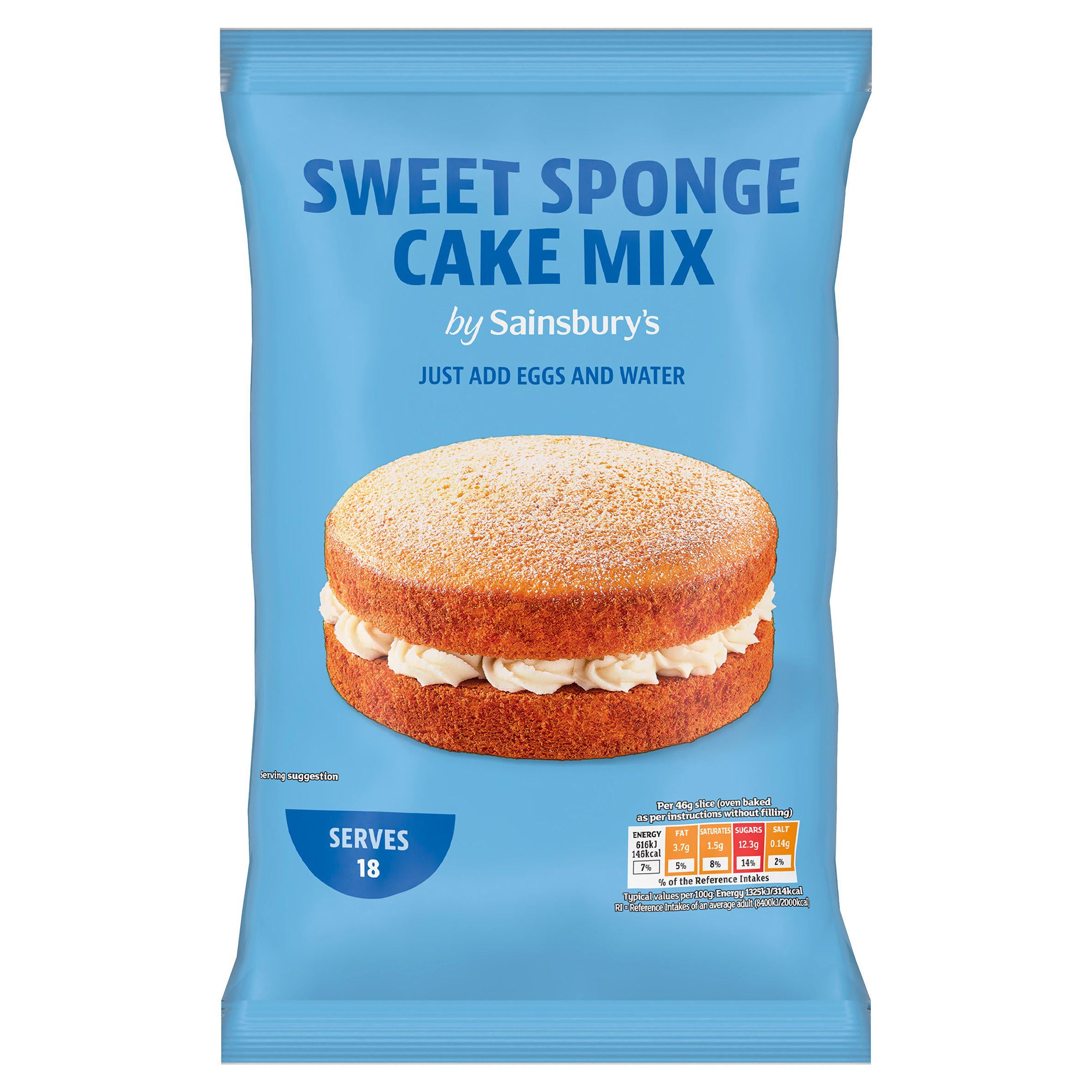 Sainsbury's sweet sponge cake mix 600g, UK version