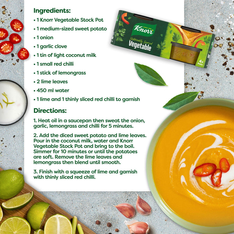 Knorr Vegetable Stock Pots 4 x 28g, imported from the UK