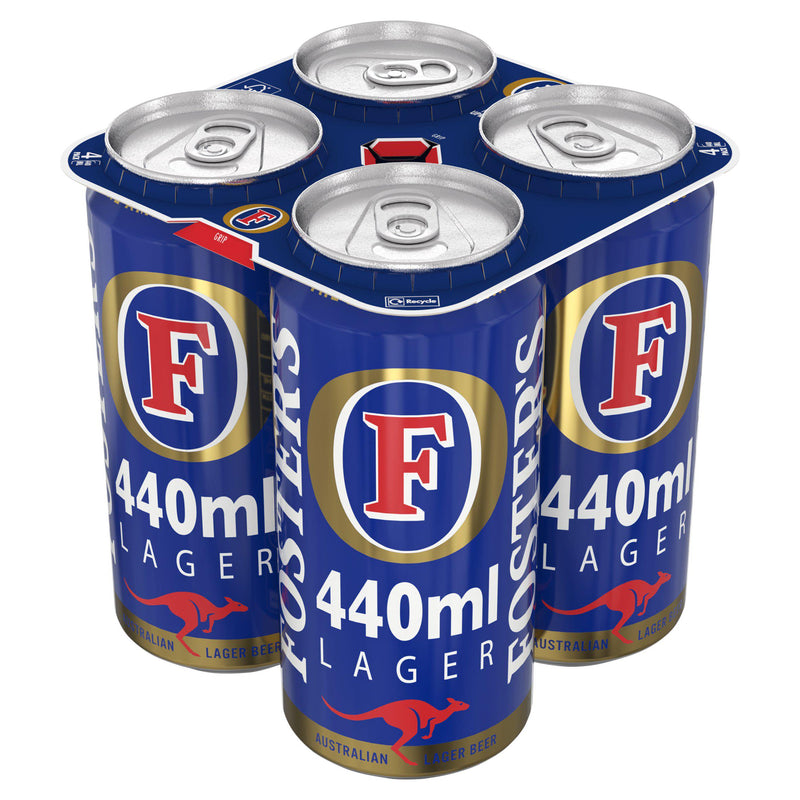 Foster's Lager beer cans 4x440ml, imported from the UK