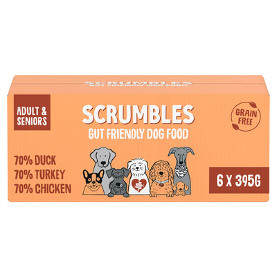 Sainsburys Scrumbles Meaty Wet Dog Food Trays 6x395g- Buy online at McGrocer