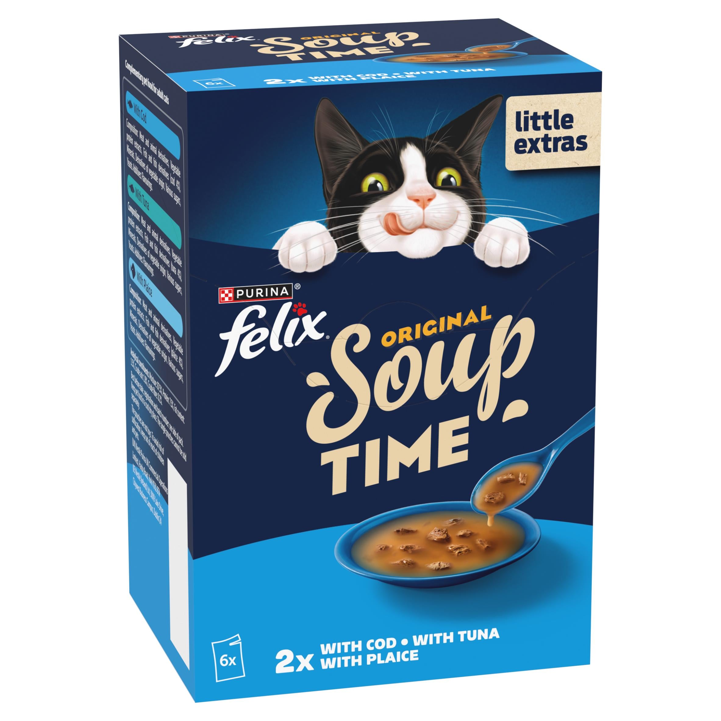 Felix Soup fish selection cat food pouches 6x48g (British brand)