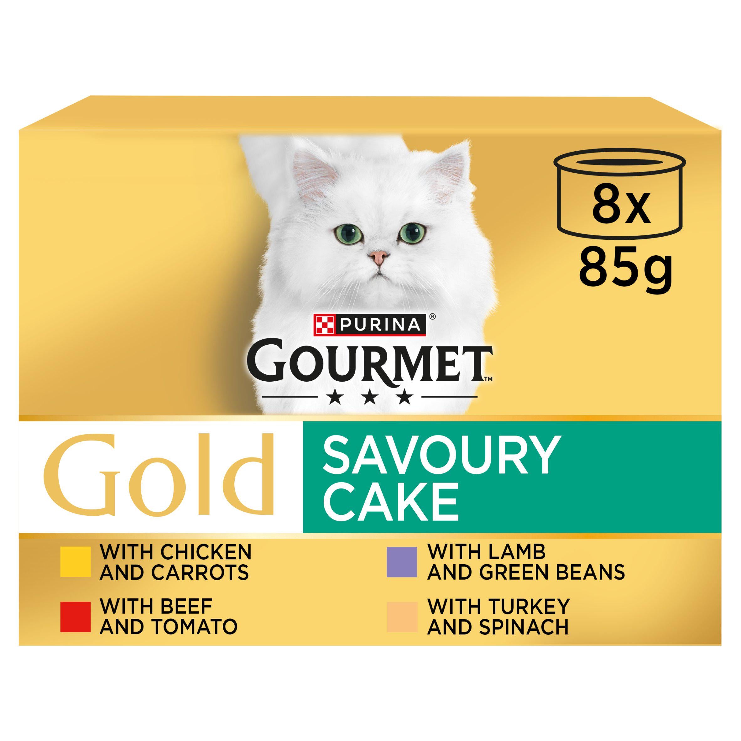 Gourmet Gold cat food Savoury Cake variety pack 8 x 85g, imported from the UK