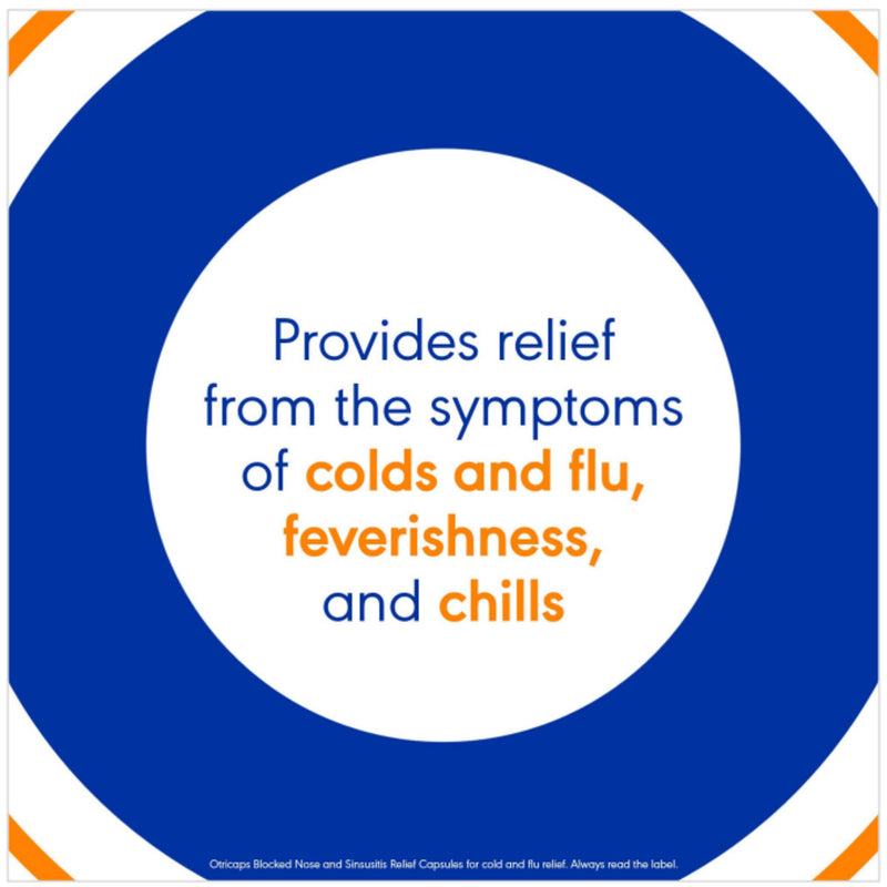 Otricaps blocked nose and sinusitis relief capsules 16 count - British product