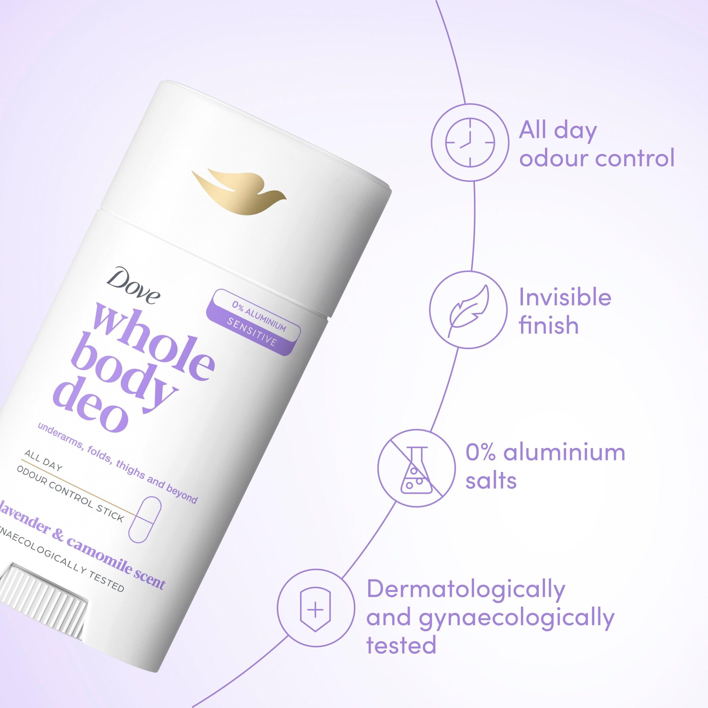 Dove whole body deodorant stick lavender and camomile 75ml, UK version