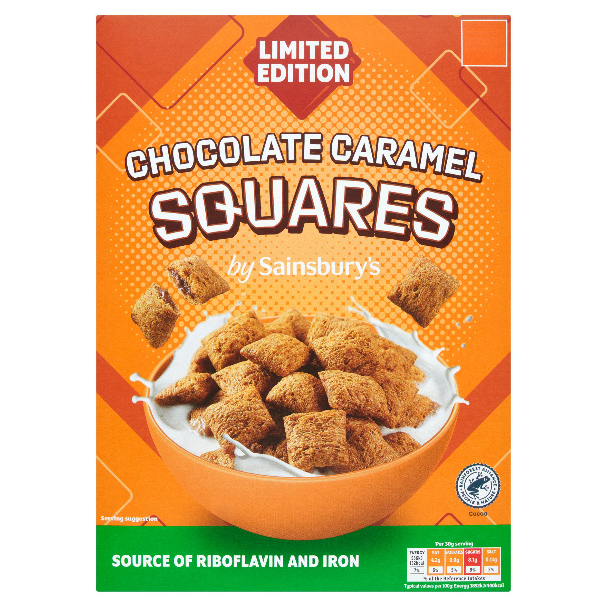 Sainsbury's chocolate caramel squares limited edition 375g (British brand)