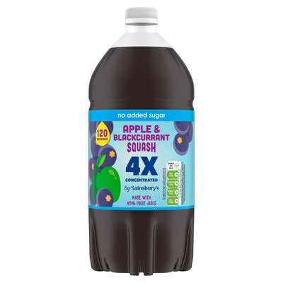 Sainsburys Sainsbury's Quadruple Strength Apple & Blackcurrant Squash 1.5L- Buy online at McGrocer