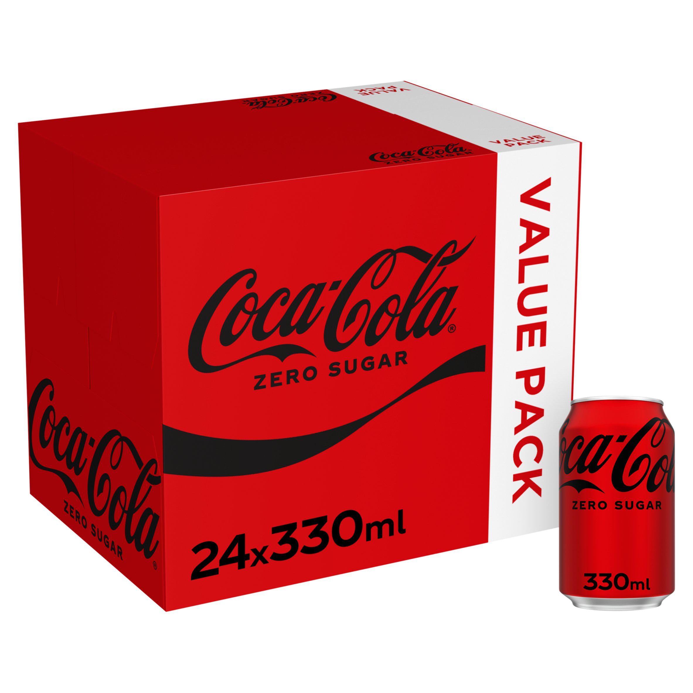 Coca-Cola soft drink Zero Sugar 24x330ml - British product
