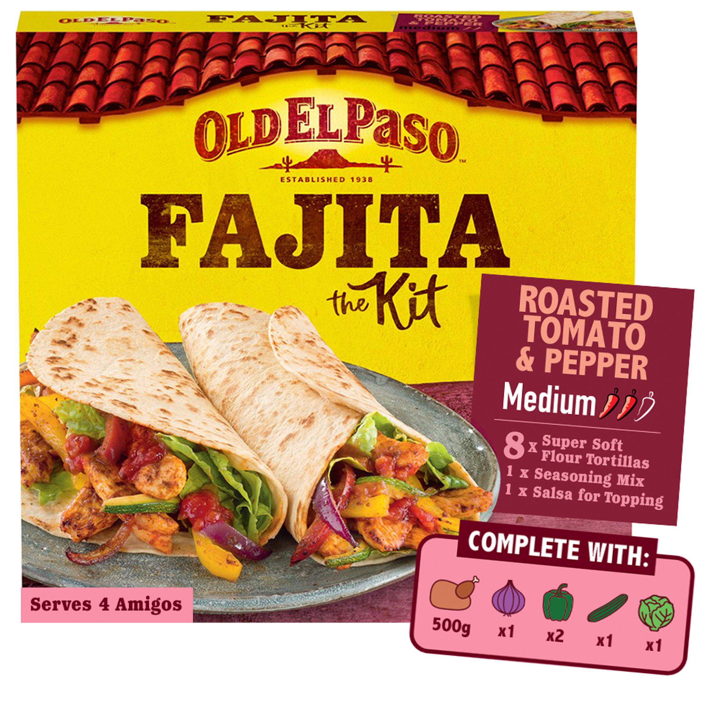 Old El Paso roasted tomato pepper fajita kit 500g - British product