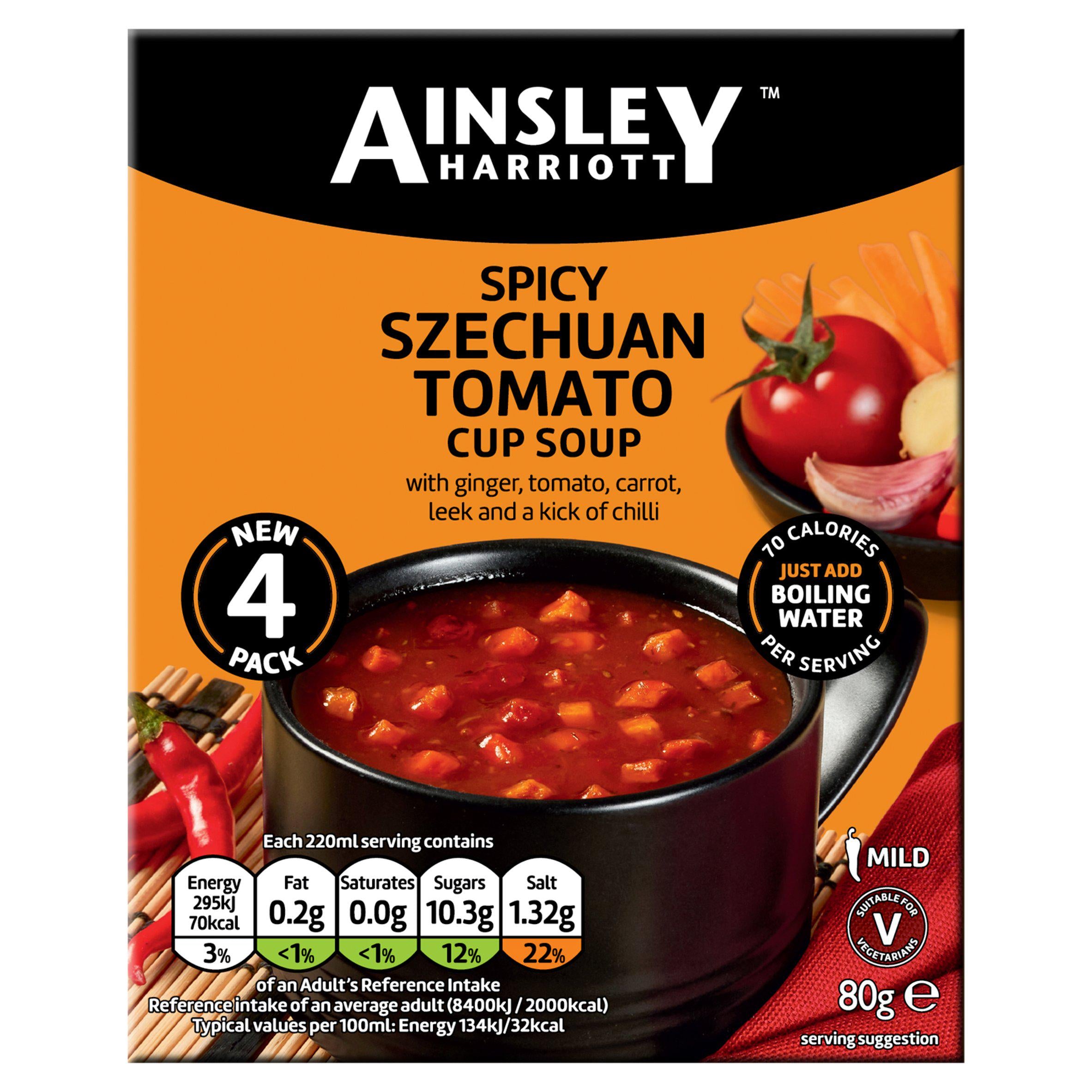 Ainsley Harriott Spicy Szechuan Tomato cup soup 80g (British brand)