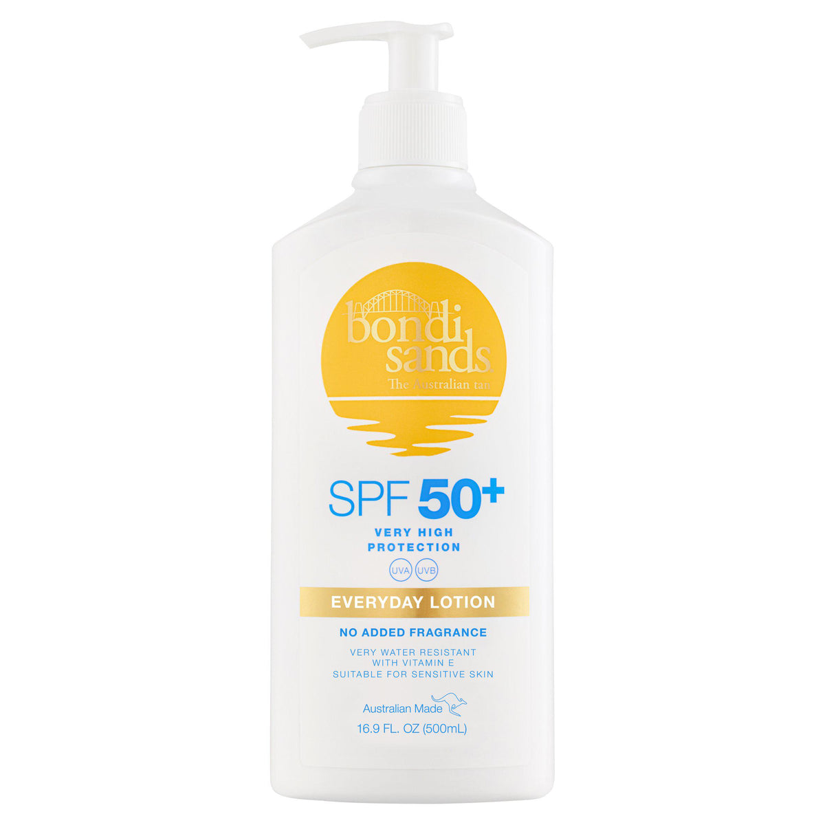 Bondi Sands sunscreen lotion SPF 50+ water resistant 500ml - British product