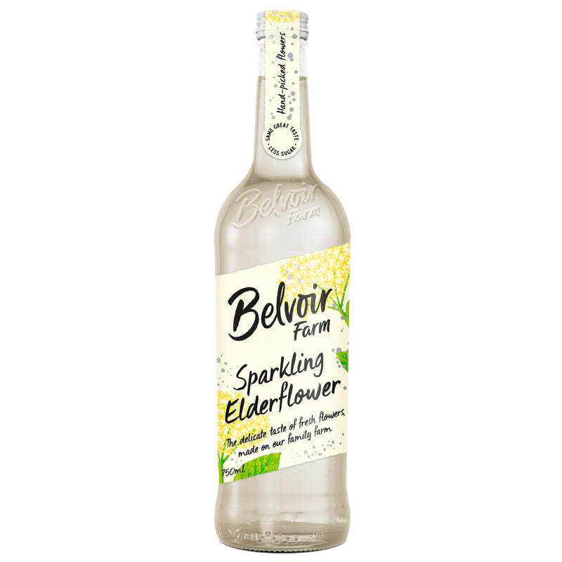Belvoir Farm sparkling elderflower drink 750ml (British brand)