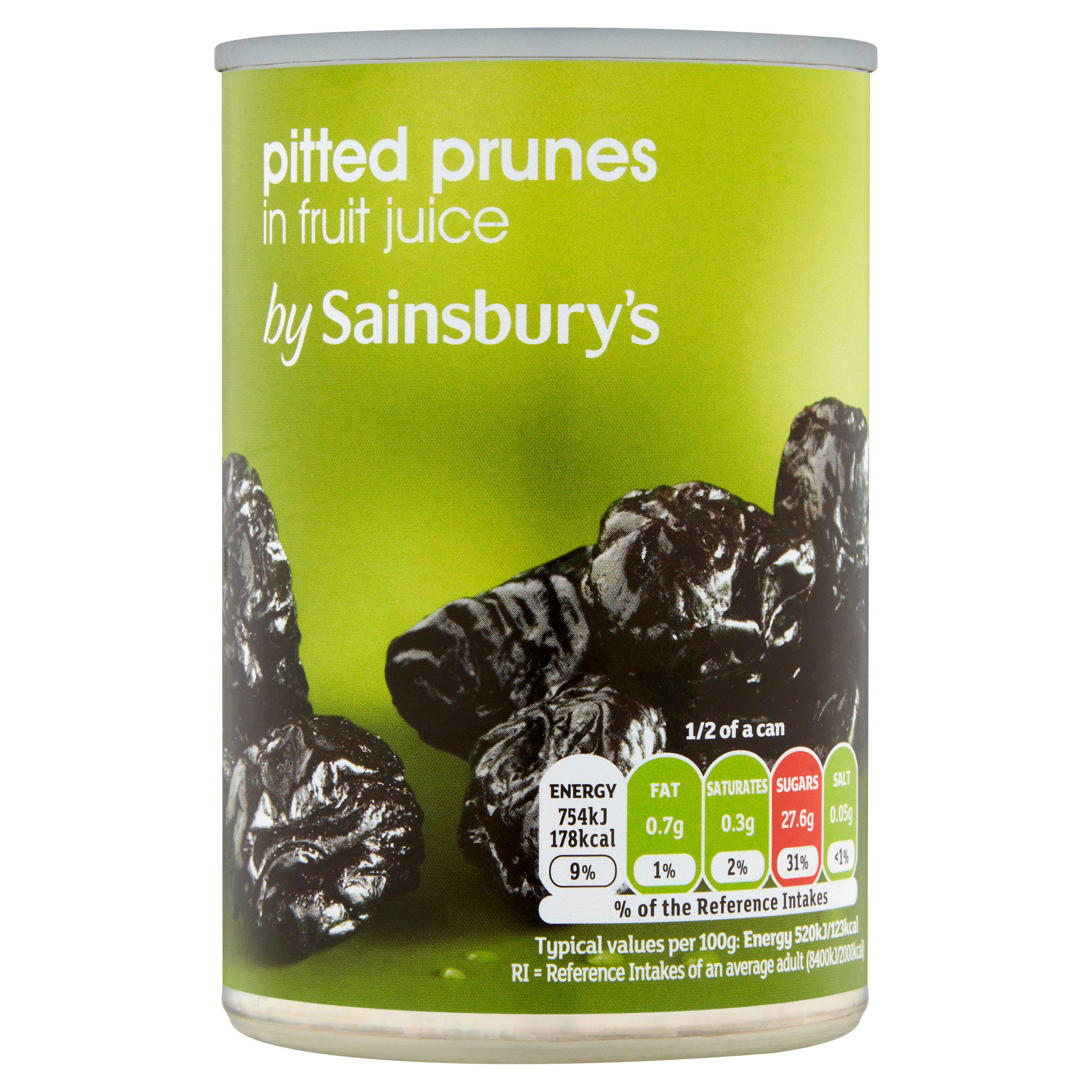Sainsbury's prunes pitted in juice 290g, UK version