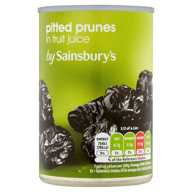 Sainsbury's prunes pitted in juice 290g, UK version