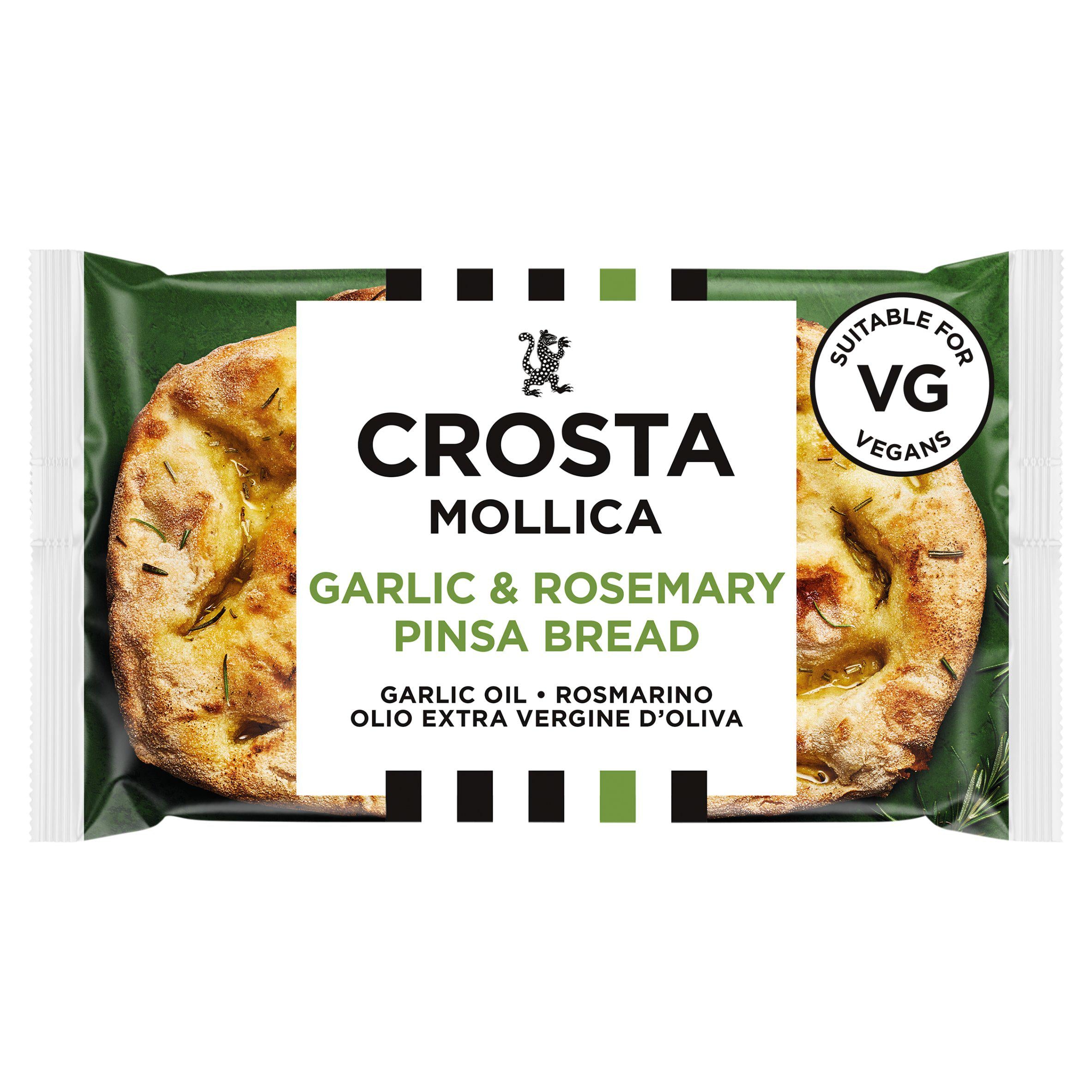 Crosta Mollica garlic rosemary pinsa bread 243g (British brand)