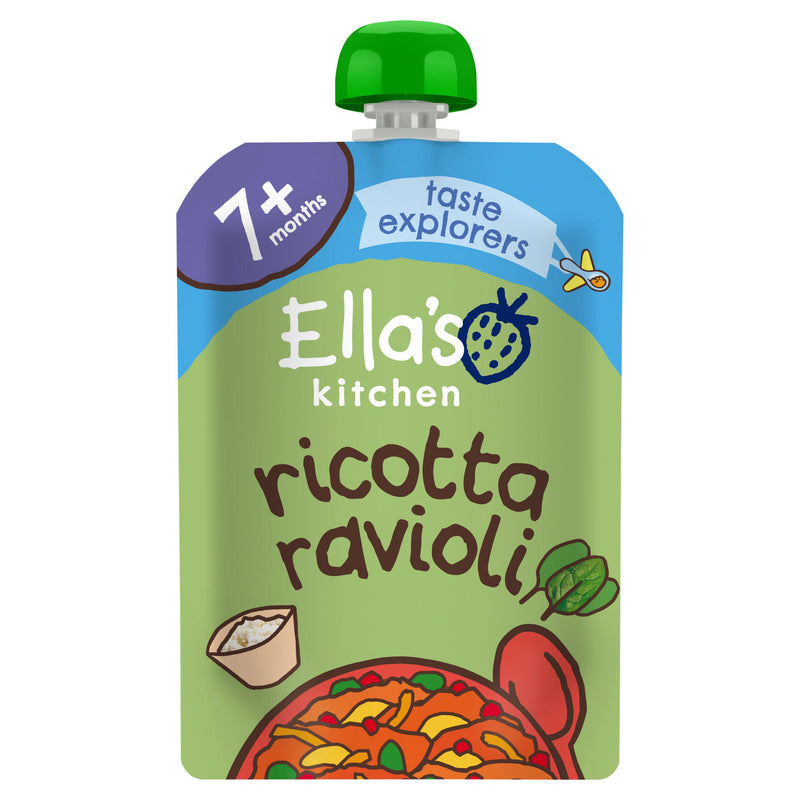 Ella's Kitchen organic spinach ricotta ravioli baby food pouch 130g - British product