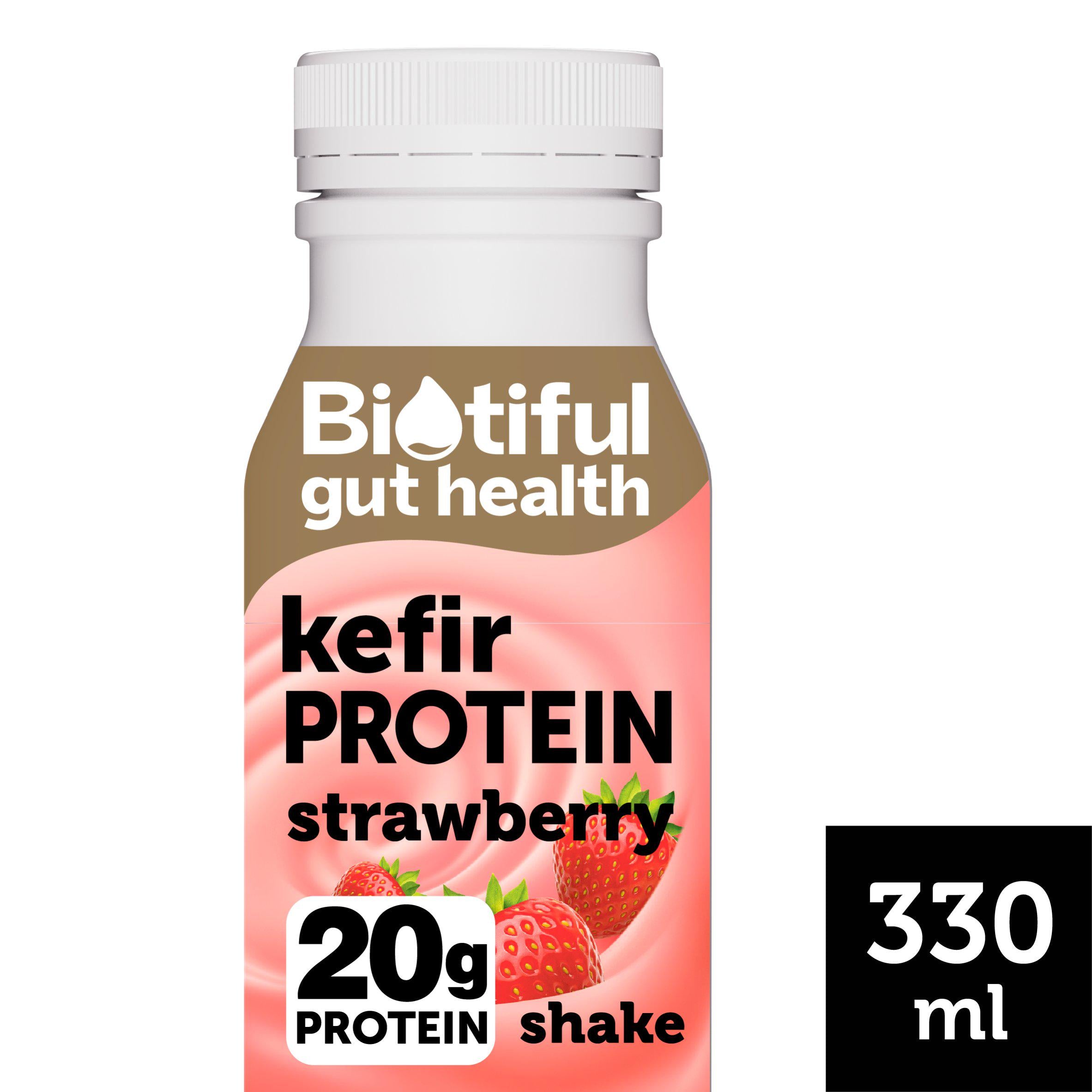 Biotiful strawberry kefir high protein 330ml - British product