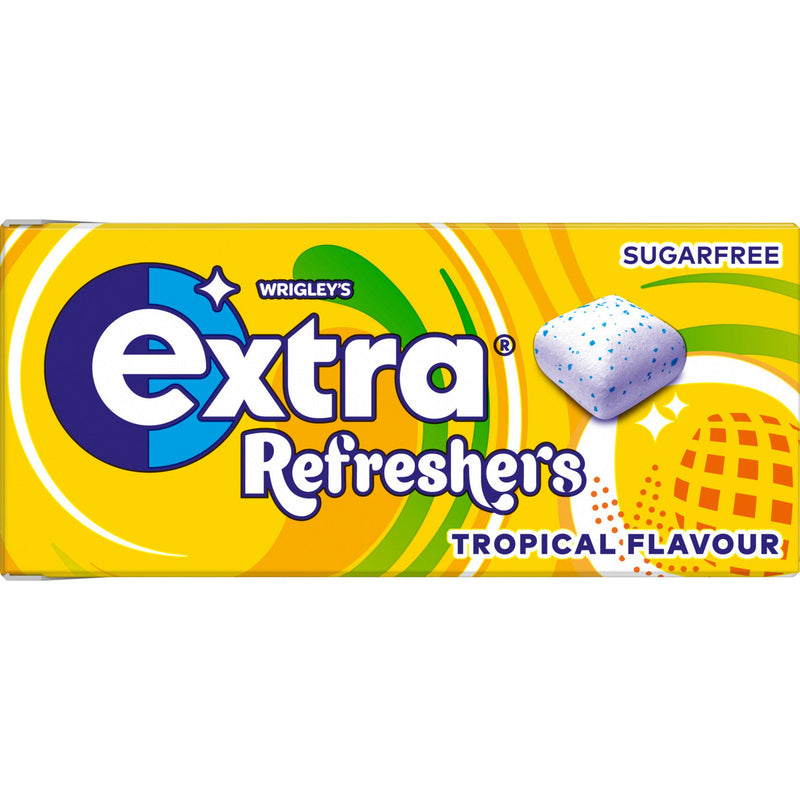Extra Refreshers Tropical sugar-free gum handy box - British product