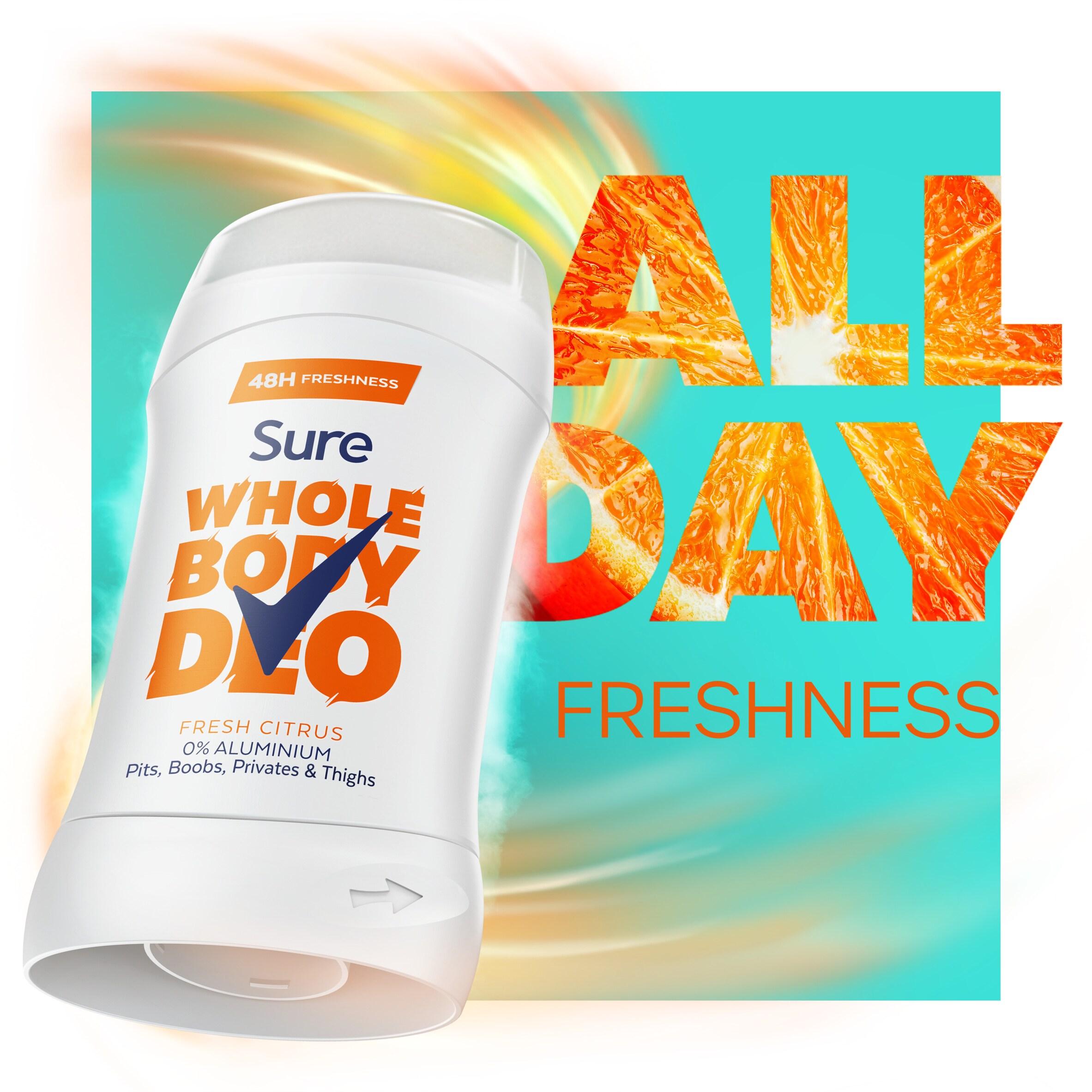Sure fresh citrus whole body deodorant stick 50ml, imported from the UK
