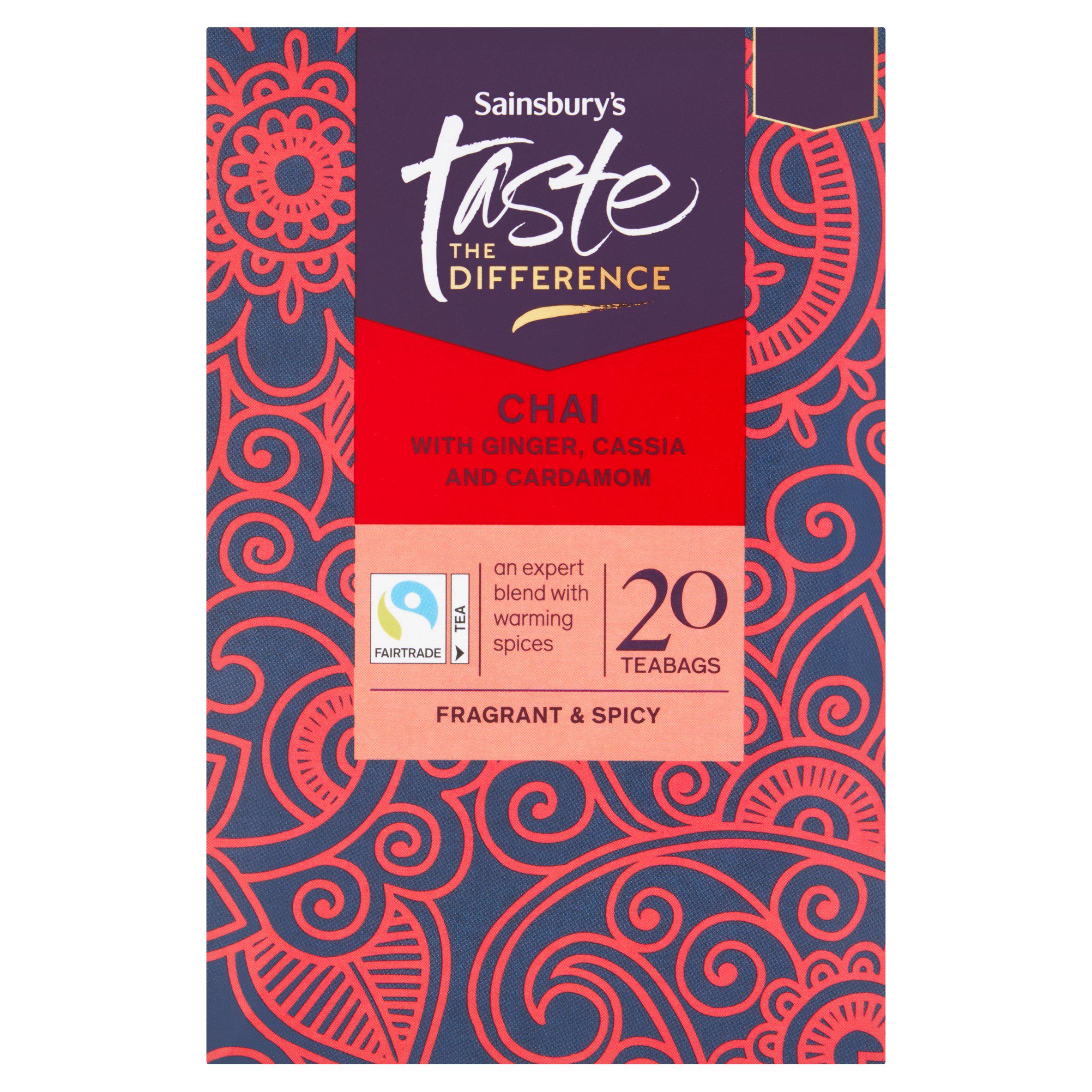 Sainsbury's Taste the Difference chai teabags 20 count 50g - British product