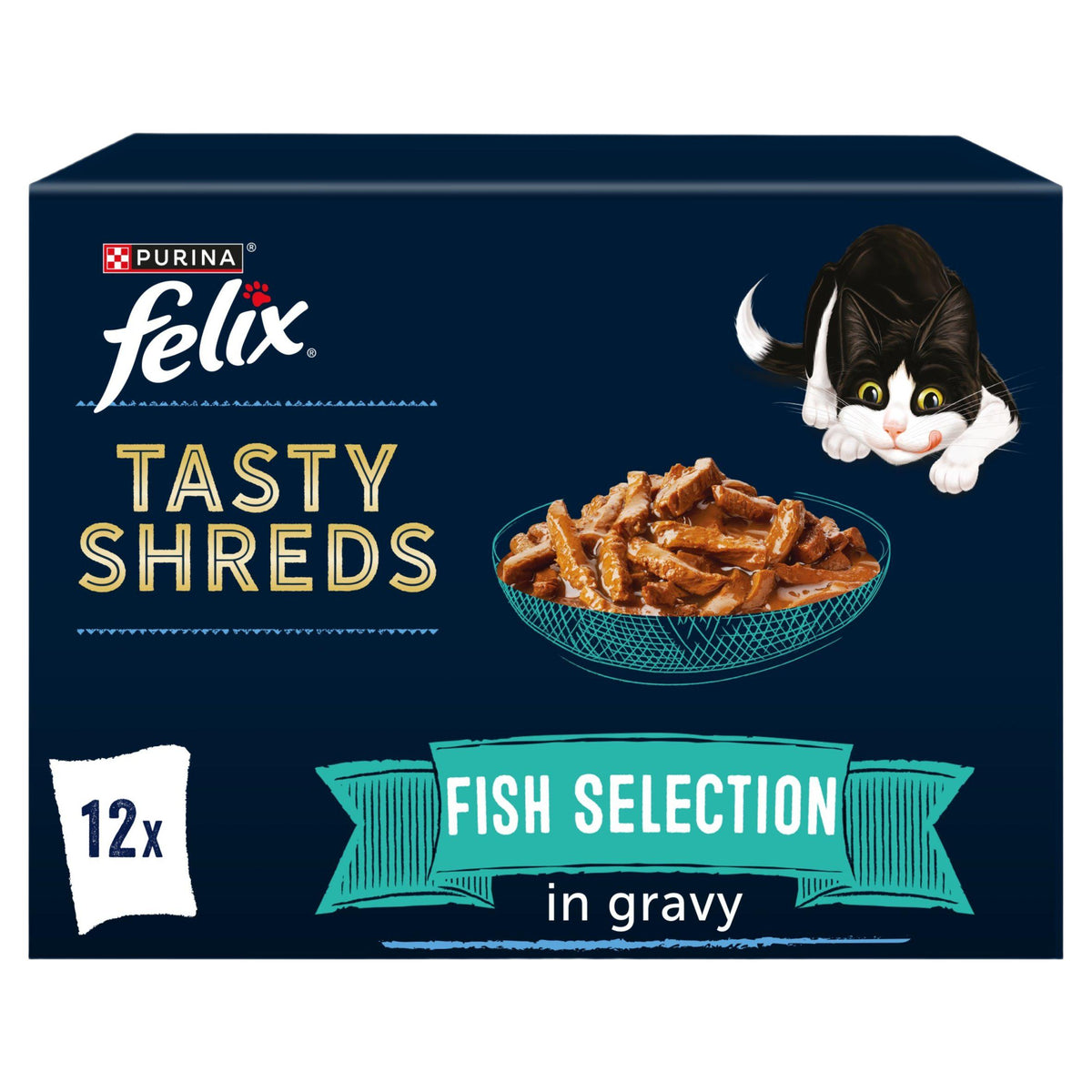 Felix wet cat food fish selection 12 x 80g - British product