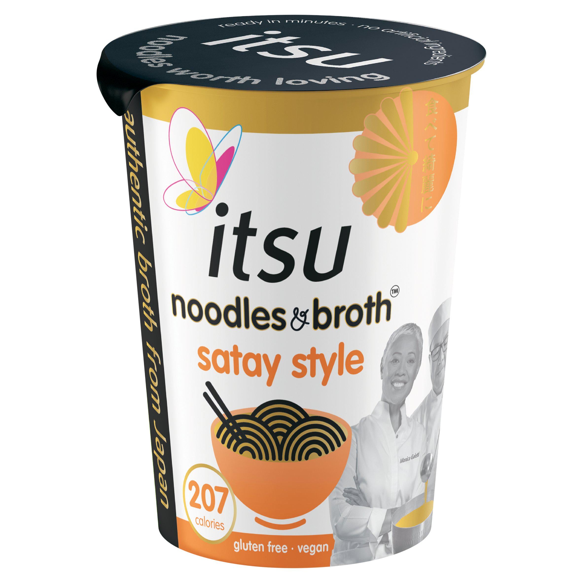 itsu satay rice noodle pot 64g, imported from the UK