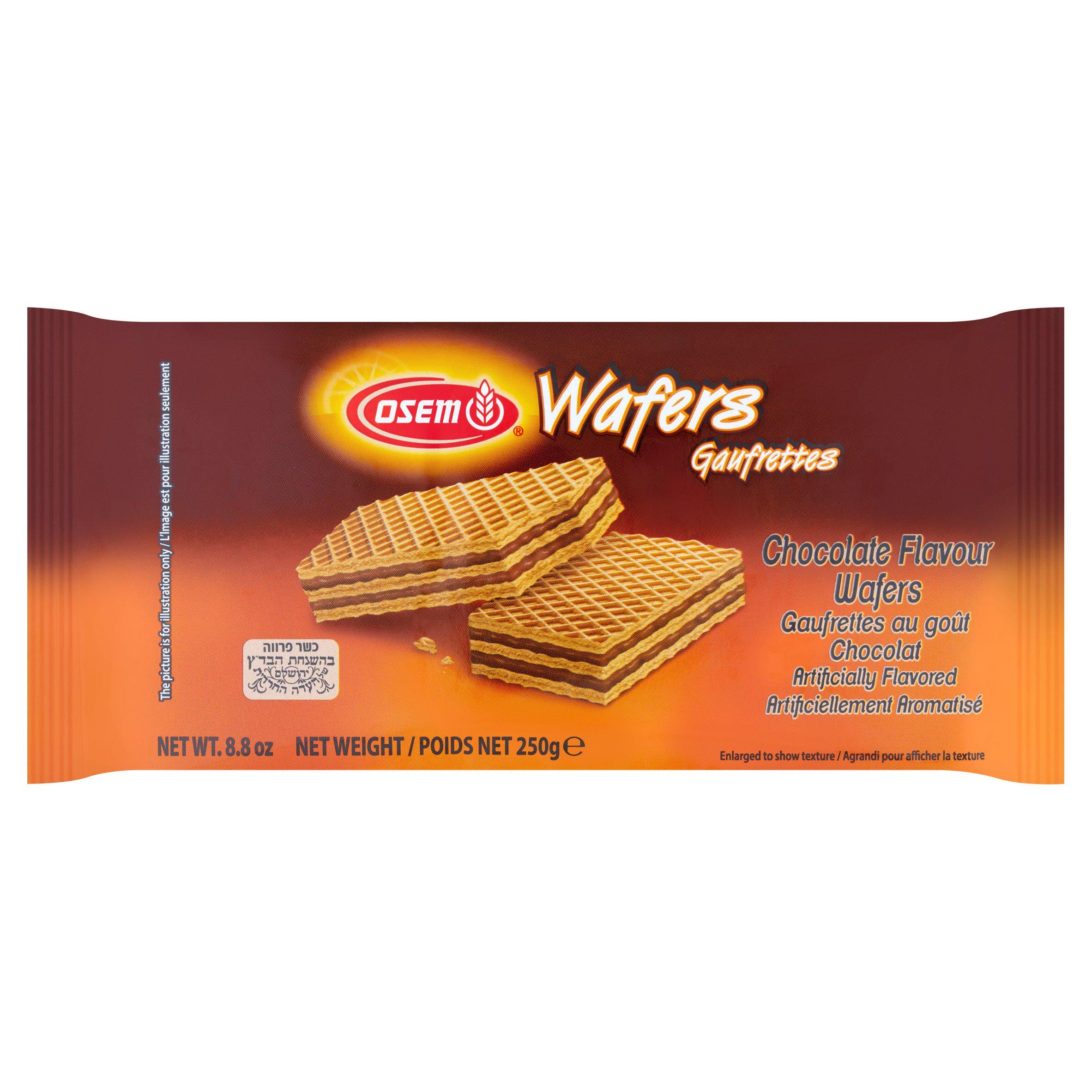 Osem Chocolate Flavoured Crisp Wafers 250g Bag, imported from the UK