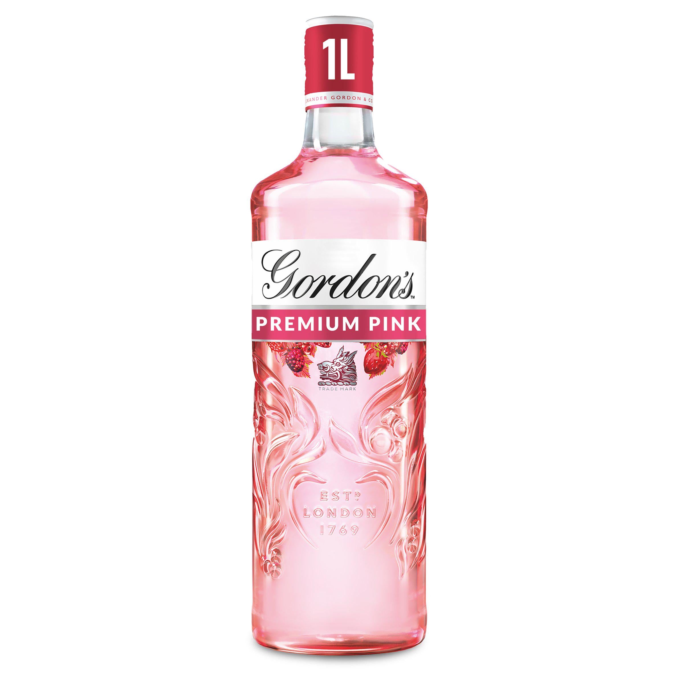 Gordon's Premium Pink distilled gin 1 litre bottle (British brand)