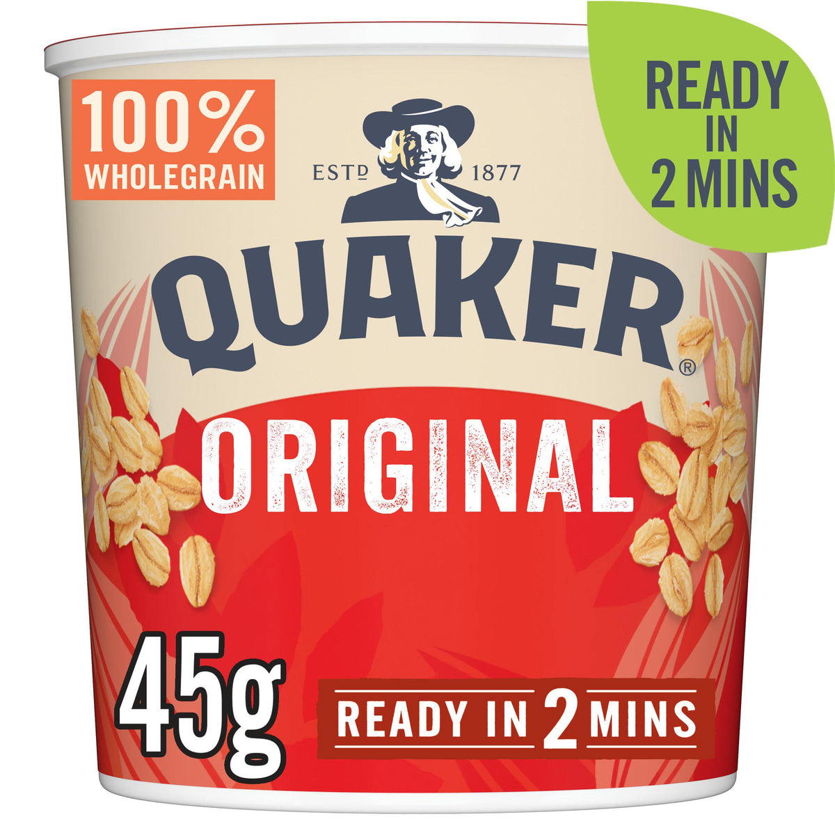 Quaker Oat So Simple original porridge pot 45g, UK version
