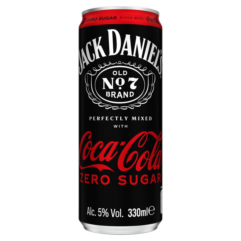 Jack Daniel's Coca-Cola Zero 330ml cocktail - British product