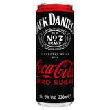 Jack Daniel's Coca-Cola Zero 330ml cocktail - British product