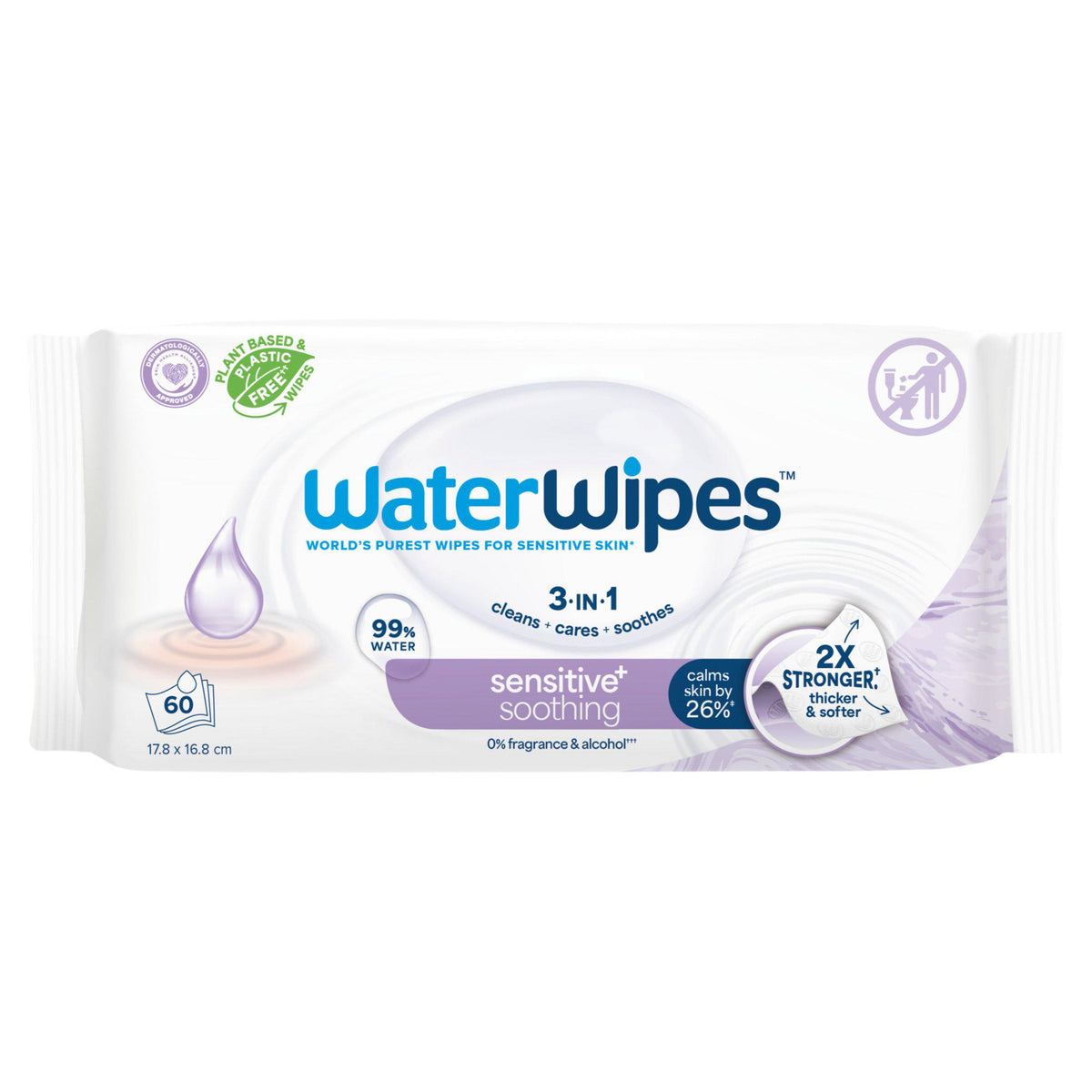 WaterWipes Soothing Clean baby wipes 60 pack (British brand)