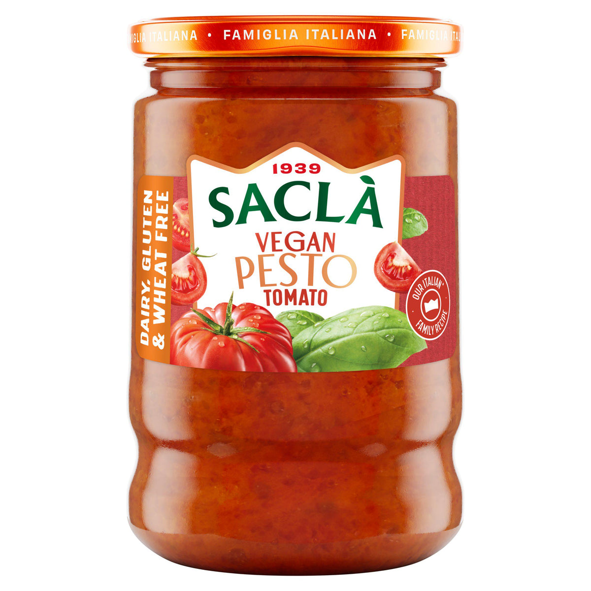 Sacla vegan tomato pesto 190g, imported from the UK